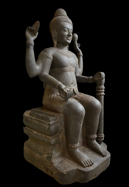 Very fine seated Lord Shiva on pedestal-6946